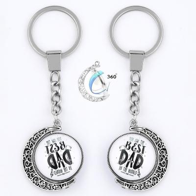 China Durable New Wholesale Muslim Ramadan Key Chain Allah Time Jewel Pendant Double Glass Ball Key Chain for sale