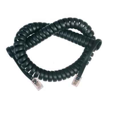 China Telecom RJ12 4P4C Crystal Connectors With TPU Stretch Cord 2.0*4.6MM Telephone Cord for sale