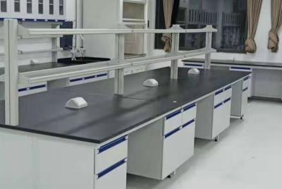 China Steel And Wood Chemistry Lab Bench Furniture 12.7mm Black Phenolic Resin Top for sale