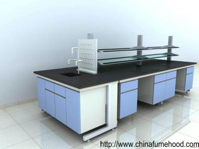 China Steel Frame Laboratory Wall Bench Movable Back Board With Safety Eyewash for sale