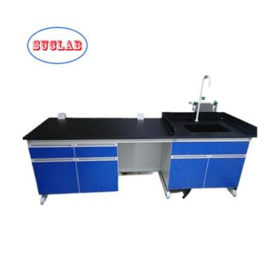 China Customizable Chemistry Lab Workbench Design with C-Frame and Multiple Cabinets for sale