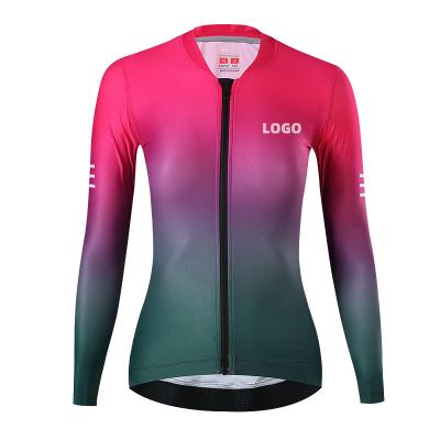 China 2021 Trending Products Breathable Tailored Custom Unisex Uniforms Tops Breathable Cycling Jersey Women Solid Color Long Sleeve for sale