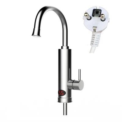 China Hotel GF20ST-BY 304 Stainless Steel Electric Faucet Shower Instant Electric Water Heater With Led Digital Display For Kitchen for sale