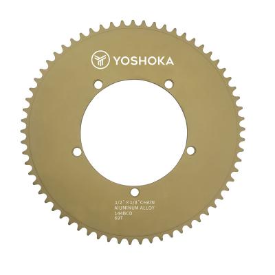 China Ti-nitrited YOSHOKA New Arrival Track Bike / Fixed Speed ​​Bike Chainrings 144BCD Aluminum Alloy 7075 Ti-nitrited 49-70T for sale