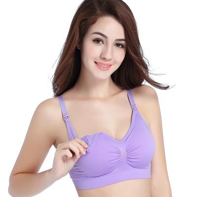 China Pregnant Woman Pregnant Woman Breathable Warm Wire Free Front Open Easy Feeding Seamless Padded Comfortable Maternity Bra Lactation Care for sale