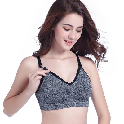 China Heather Colors Pregnant Woman Front Seamless Radio Padded Comfort Breastfeeding Easy Feeding Maternity Maternity Bra for sale