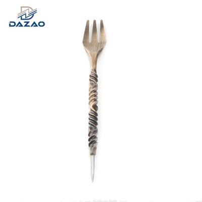 China High Luxury Stainless Steel Brass Tableware Custom Exquisite Fork CNC/Machining With Competitive Price for sale