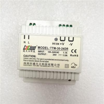 China Original High Reliability TOTIWOL DR-30-24 24V 1.25A DR-30 24V 30W DIN Rail Single Output Industrial Power Supply for sale