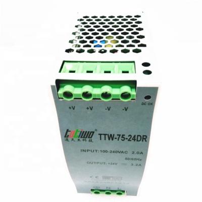 China Original High Reliability TOTIWO DR-75-24 24V 3.12A DR-75 24V 75W DIN Rail Single Output Industrial Power Supply for sale