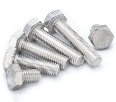 China High Quality Stainless Steel Full Titanium Cabon M6 M8 Din933 931 Stainless Steel Thread Hex Bolts for sale