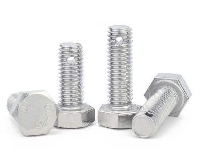 China High Quality DIN Housing Constructions Stainless Steel Hex Bolts With Slotted Pin Hole On Leg for sale