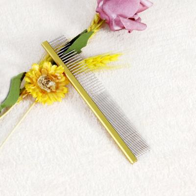 China Baoli OEM13cm Mini Metal Stainless Steel Pet Comb Viable Grooming Hair Removal Dog Comb For Removing Tear Stains Pet Comb for sale