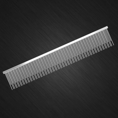 China ODM Peine Mascotas 220x40mm Baoli Dual Row Pet Viable Comb Ease Brush Pin Comb Stainless Steel Needle Dog Grooming Comb for sale