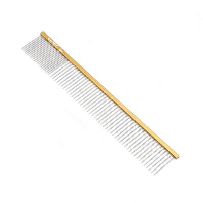 China Viable OEM Comb Toilettag Dog 40x245mm L 34g Pet Grooming Products Stainless Steel Pins Hair Remover Mats Dog Comb for sale