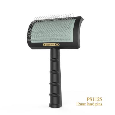 China Baoli Groomer 75g OEM Cepillo Para Sacar Pelos De Perros 105x173mm Pet Sustainable Undercoat Hair Brush Pet Bath Brush 2 in 1 Hard Pins Pet for sale