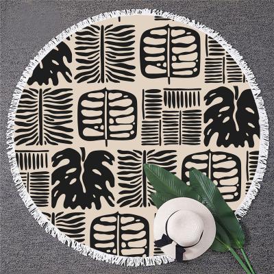 중국 Cartoon Compressed Abstract Pattern Round Beach Towel For Adult Quicksand Pattern Microfiber Shower Bath Towel Swimming Blanket Yoga Mat 150 판매용