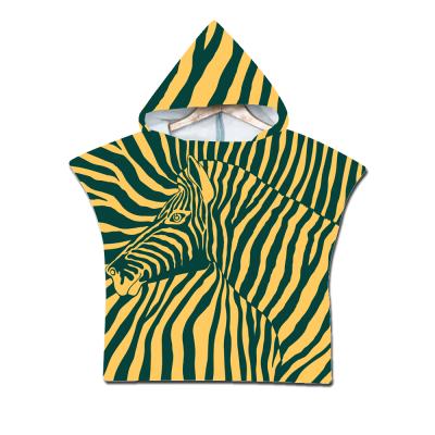 China Tablet 2022 New Quick Dry Small MOQ Custom Design Print Microfiber Kids Beach Poncho for sale