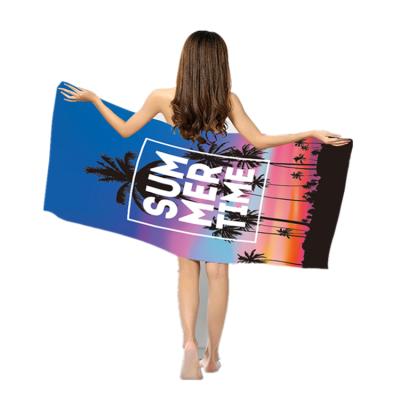 중국 Eco-Friendly Recylcled Compressed Fiber Microfiber Waffle Double Sided Printed Beach Towel 판매용