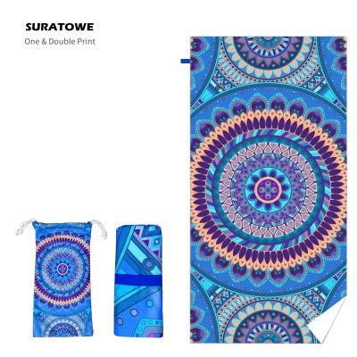 중국 Luxury Recycled Quick Dry Microfiber Custom Print QUICK DRY Custom Print PET Mandala Free Beach Towel 판매용