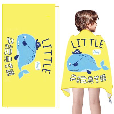 중국 2021 wholesale superdry child safe custom design cartoon kids towels microfiber beach towel for kids 판매용