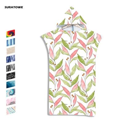 中国 Wholesale Compressed Link Microfiber Changing Surf Poncho Beach Towel Hoodie Cloak Dry Custom Adult Hooded Towel 販売のため