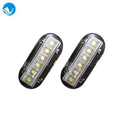 China BZYS0201-LP PC Car Marine Boat Surface Mount Lamp Waterproof Underwater 12V 24V White Yellow Red Light for sale