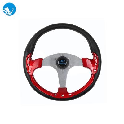 China 3 Spoke Steering Wheel BZFX-A16X Alu.Alloy Non Directional Yacht Steering Wheel 350mm PU Foaming For Marine Yacht Boat for sale