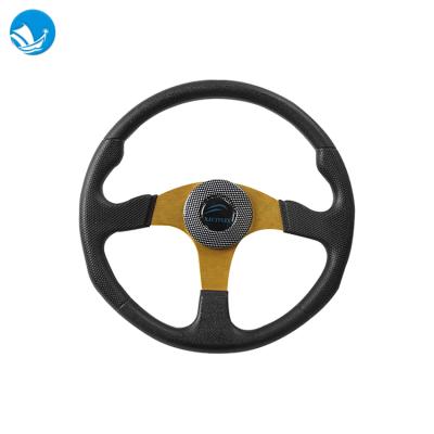 China Aluminum Alloy Coated PU Foam Cover Aluminum Alloy Marine Steering Wheel for Yacht Boat Ships for sale