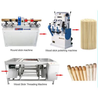 China Factory 3% Discount Wooden Broom Stick Making Machine Log Rod Machine à venda