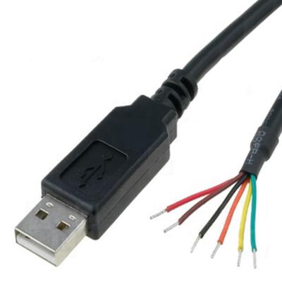 China Usb to COM TTL Converter Cable FTDI Chip USB to 5V TTL UART Cable End 1.8m TTL-232R-5V FTDI Serial Cable TTL-232RG-VIP-WE TTL/USB 1.8m Cable Wire for sale