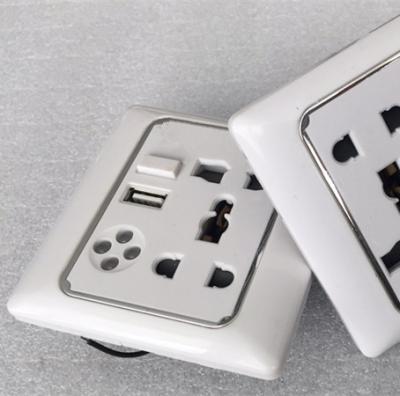 China 220V High Quality Charging TUV Approved EU 2.1A USB Wall Socket Electrical Switch Power Outlet Double Wall USB Socket for sale