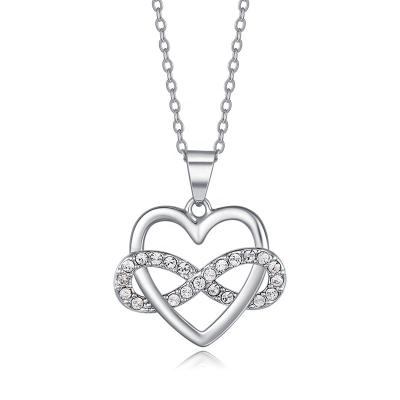 China Hot Fashion S925 Sterling Silver Heart Infinity Necklace Women's CZ Fashion Jewelry High Quality Sale for sale