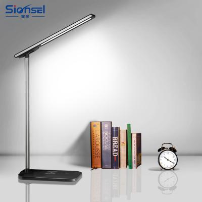 China Modern Wireless LED Desk Lamp Charger Dimmable Desk Lamp With Usb Charging Port For Mobile Phone for sale