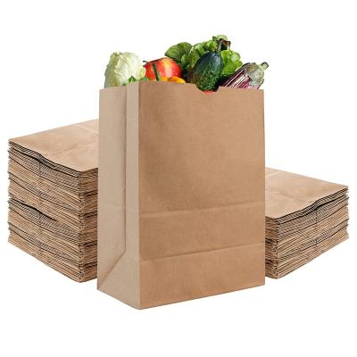 China The Recyclable Kraft Paper Bag is a large grocery paper bag suitable for supermarket shopping. It contains fruit and vegetable bread for sale