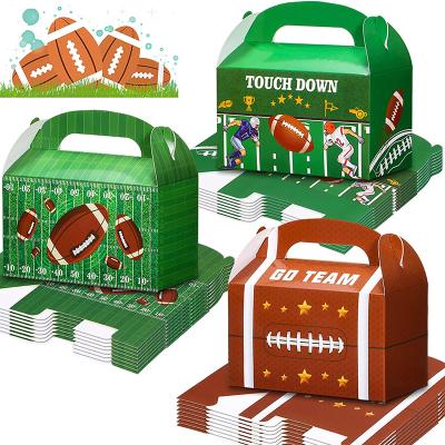 China Recyclable Gift Box With Handle Children's Soccer Theme Party Birthday Party Dessert Cookie Gift Box for sale