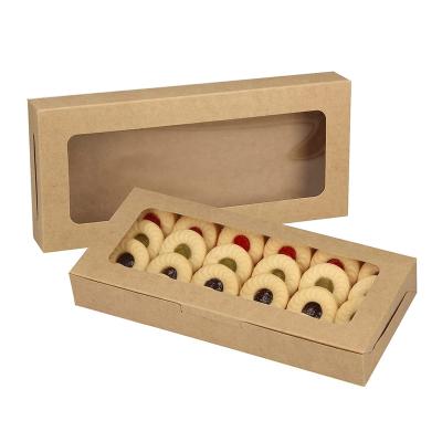 China Recyclable Dessert Container With Window Cardboard Packaging Small Snack Gift Box Is Suitable For Biscuit Cookies And Cakes for sale