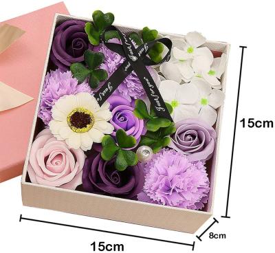 China Recyclable Custom Gift Paper Boxes For Fragrant Silk Artificial Flower Rose Carnation Wedding Bouquet for sale