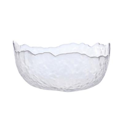 China Viable Glass Japanese Vegetable Irregular Fruit Dish Hammer Salad Fruit Bowl Set Home Creative Food Bowl for sale