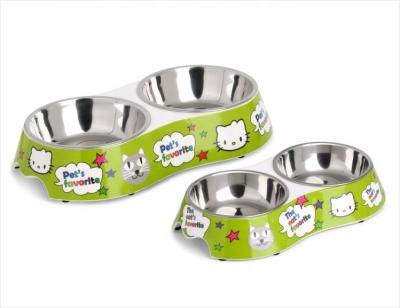 China Fancy Automatic Colored Puddle Metal Non Melamine Pet Dog Bowl Standing Dog for sale