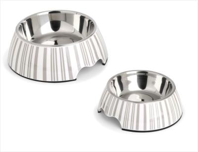 China Wholesale Viable Non-slip Stainless Steel Dog Bowl /cat Bowl/Pet Bowl With Base Stainless Steel Pet Food Bowl Rubber Drinking Dish for sale