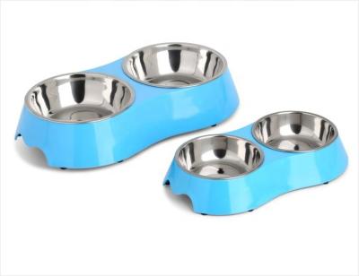 China Environmental Friendly Durable Double Bowl Anti-Clog Pet Bowl Automatic And Feed And Water for sale