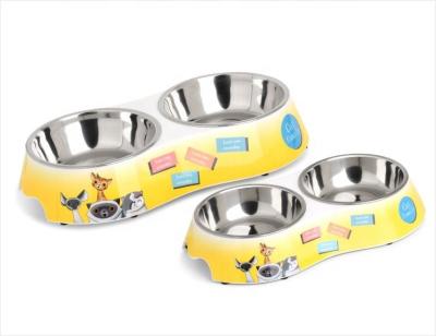 China Automatic Wholesale Water Bowl Eco - Friendly Melamine&Stainless Steel Dog Bowl for sale