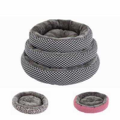 China Breathable Round Pet Nest Soft Thickened Teddy Dog Nest Wool Cat Bed Small Warm Fleece Cat Nest for sale