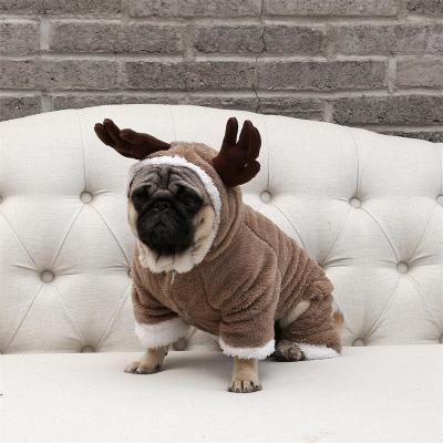 China Dog Viable Costume Winter Pattern Elk Dog Warm Jacket For Christmas Decorations For Dog Pet Clothing for sale