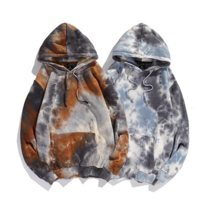 China wholesale Anti-wrinkle hip hop multicolor plus size mens custom tie dye street hoodies for sale