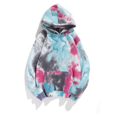 China Anti-wrinkle Full Zip Hoodies Oversized Custom Tie Dye Autumn Winter Casual Hoodie Patchwork for sale