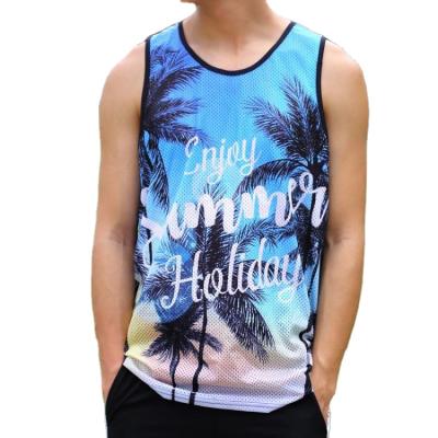 China QUICK DRY Mens Sublimation Print Marathon Tank Tops Custom Print Large Quick Dry Mesh Sports Vest Singlet Summer Basketball Running Vests for sale