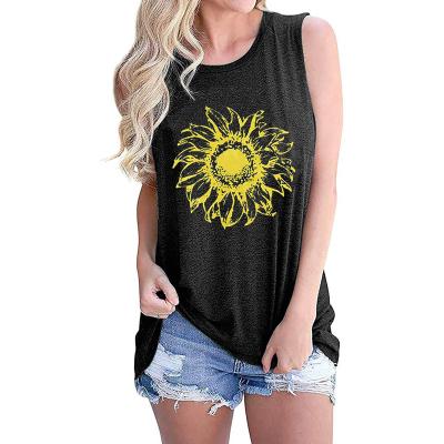 China Wholesale QUICK DRY graphic cotton tank women crew neck sleeveless 100% causal T-shirts summer wear hip hop street custom vest for sale