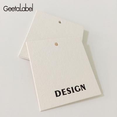 China Customized 600g Sustainable Embossed Clothing Hang Tags Eco Friendly Garment Hang Tag Logo Tags 6x7cm for sale