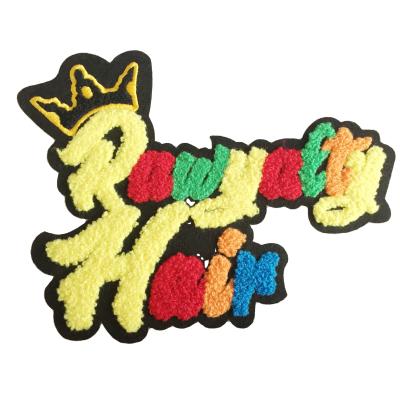 China High Quality Cheaper Custom 3D Sewing On DIY Logo 23*18CM Chenille Embroidery Patch For Apparel for sale